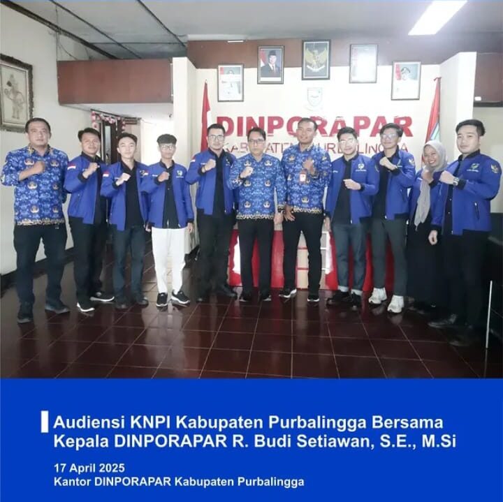 DPD KNPI Kabupaten Purbalingga melaksanakan Audiensi dengan Kepala Dinporapar Kabupaten Purbalingga